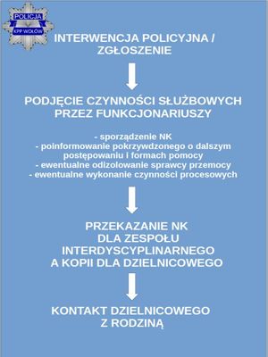 schemat postępowania w przypadku stwierdzenia przemocy w rodzinie opisany w komunikacie