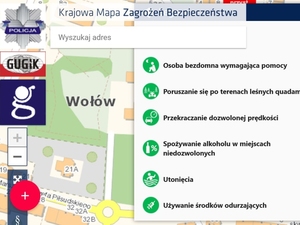 grafika z wycinkiem mapy z napisem wołów i legendą z prawej strony