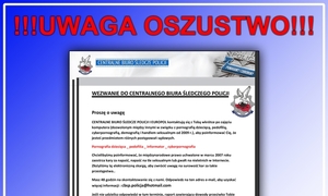 Uwaga! Przestępcy podszywają się pod policjantów CBŚP za pomocą poczty e-mail