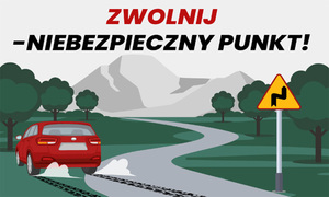 Zwolnij - Niebezpieczny punkt !