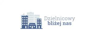 logo programu &quot;dzielnicowy bliżej nas&quot; - na białym tle kontury bloków, a pod nimi napis &quot;dzielnicowy bliżej nas&quot;